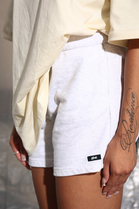 gray fitted sweatshorts