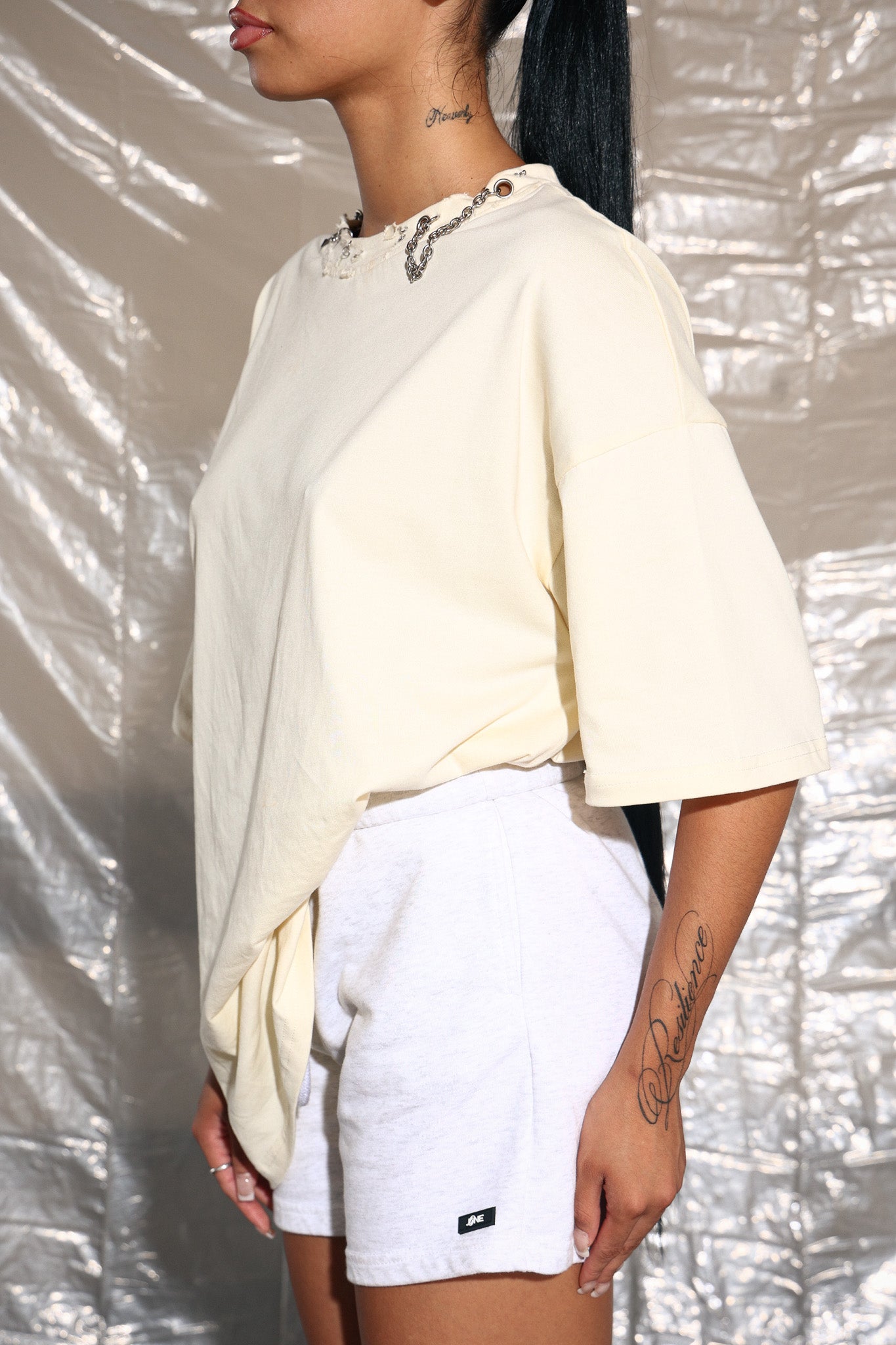 gray fitted sweatshorts